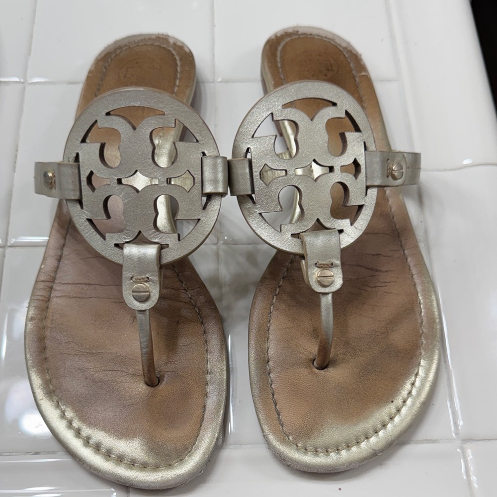 Tory Burch Gold Miller Sandals